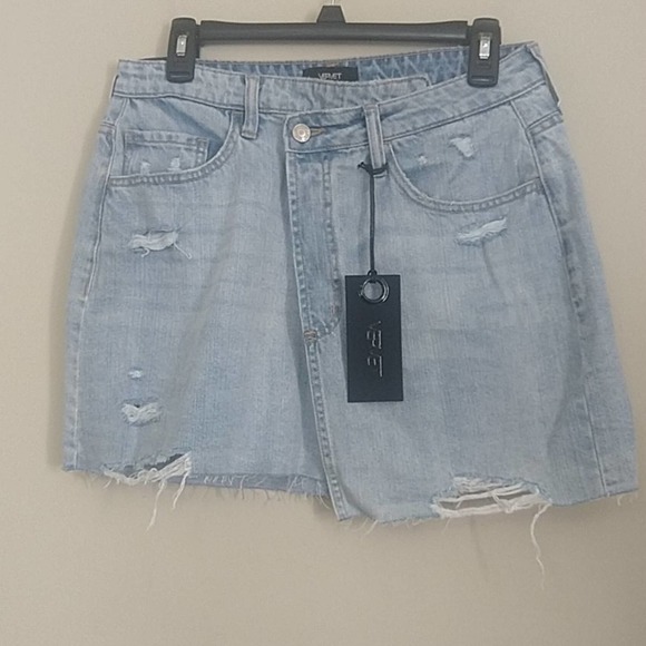 Vervet High Waist Asymmetrical Denim Skirt Large - Picture 3 of 8